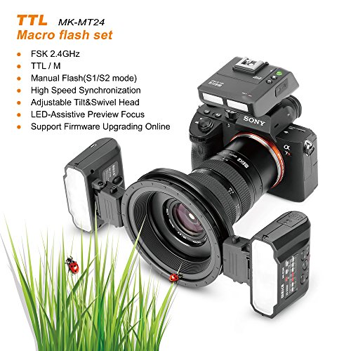 Meike MKMT24S 2.4G Wireless Macro Twin Lite Flash for Sony A9 A7III