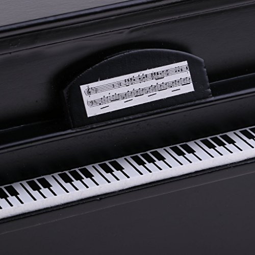 CuteExpress Miniature Piano Model 1/12 Scale Dollhouse Musical Instrument Ornaments Gift Mini Decoration Furniture Accessories (Black)