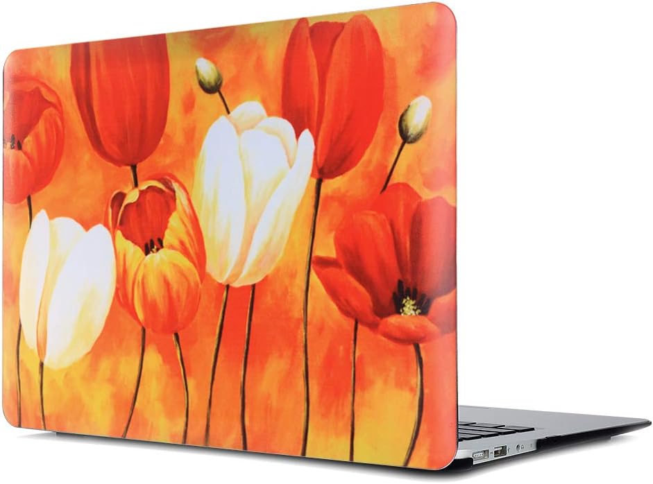 Gusumi Old MacBook Pro 13" Case Retina 2012-2015 Release, Painting Pattern Matte Hard Case Cover A1502/A1425, Tulip