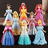 8pcs Cute Princess Action Figures Changed Dress Doll Kids Girl Toy XMAS Gift