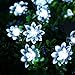 Qedertek Solar Christmas Lights, 19ft 30 LED Flower Waterproof Garden Decoration Lighting for Indoor/Outdoor, Patio, Lawn, Garden, Christmas, and Holiday Festivals (White)