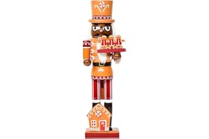 CynynYxy Gingerbread Nutcracker Figures 14 Inch Nutcracker Christmas Decor Traditional Wooden Nutcracker Ornaments for Desktop Table Shelves Collectible Xmas Decor(Gingerbread A Black)