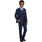 Visaccy Boys Formal Suit Slim Fit Dress Clothes Ring Bearer Outfit Tuxedo Suits,Adjustable Waist