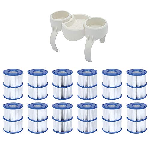 Bestway Plastic SaluSpa Drinks Holder and Snack Tray & Type VI Filters (24 Pack)