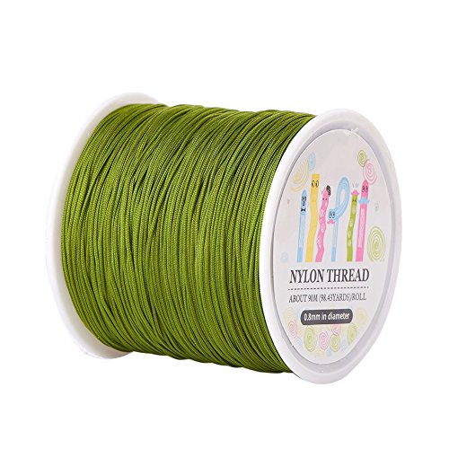 Pandahall 1 Roll(About 90m, 100 Yards) 0.8mm Nylon Beading String
