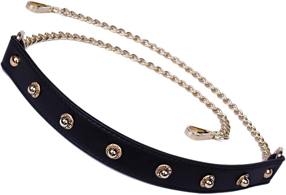 Microfiber Leather Gold Chain Purse Strap Replacement Length 44"Handbags Chain Strap