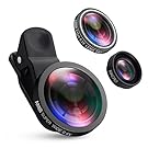 AMIR Camera Lens Kit, 0.4X Super Wide Angle Lens + 180° Fisheye Lens & 10X Macro Lens (Attached Together), Clip on 2 in 1 Cell Phone Lens for iPhone 8, 7, 6s, 6, 5s & Samsung & Smartphones