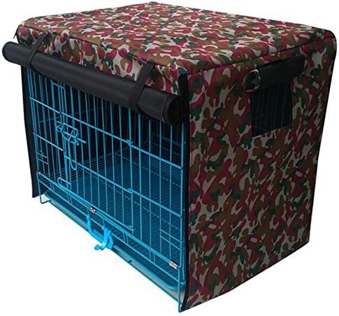 LPET Waterproof Sunscreen Pet Cage Shrouded Drape Windproof Dog Crate Kennels Cover Ventilation Window Open For Animal House(Pink) (S)