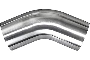 1.5" Stainless 45° Mandrel Bend Elbow - 16GA/.065" Wall - 2" Leg / 2" Leg - SS304 Stainless Steel Exhaust Bend Pipe Exhaust Piping for Car Exhaust Pipe Elbow Modified, Stair Handrail, etc - ATOTL