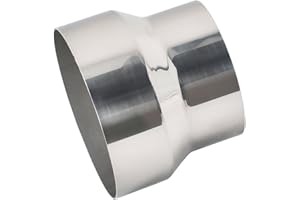 BATONECO OD 4 Inch to OD 5 Inch Exhaust Pipe to Component Pipe Adapter Reducer 4" OD to 5" OD Polished Stainless Steel 4" Overall Length