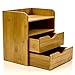 Intriom bamboo 4 Tier Mini Desk Organizer Storage With Drawers 7.5 x 5.1 x 8.2 in (L x W x H)