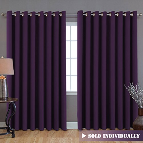 Premium blackout wider curtains for patio & yard (100"w …