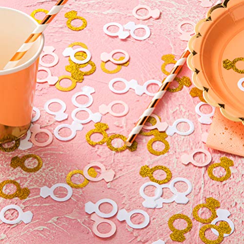 image for MOWO Glitter Diamond Ring Paper Confetti Table Decor and Event Decor, 
