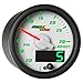 MaxTow Double Vision 30 PSI Turbo Boost/Vacuum Gauge Kit - Includes Electronic Pressure Sensor - White Gauge Face - Green LED Dial - Analog & Digital Readouts - for Gas Trucks - 2-1/16