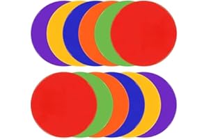 DODOLOOK 8 Inch Poly Vinyl Spot Markers, Non Slip Rubber Agility Markers Flat Field Cones Floor Dots,for Exercise Drills, Spo