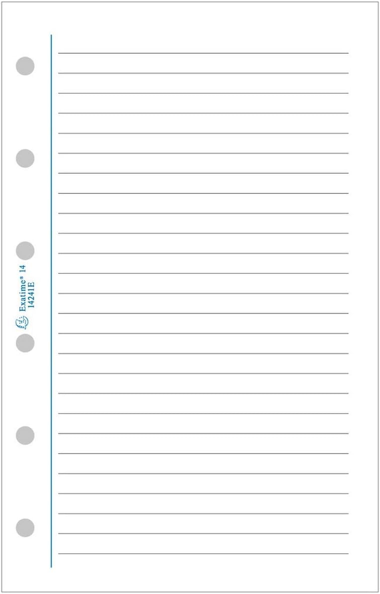 Exacompta - 282 - Refill for Exatime 21 Organiser 32 Sheets White Ruled Sheets White, A5