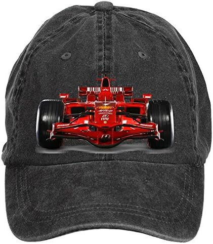 Desig Creato Adjustable Ferrari F1 100% Cotton Baseball Caps for Women Black One Size