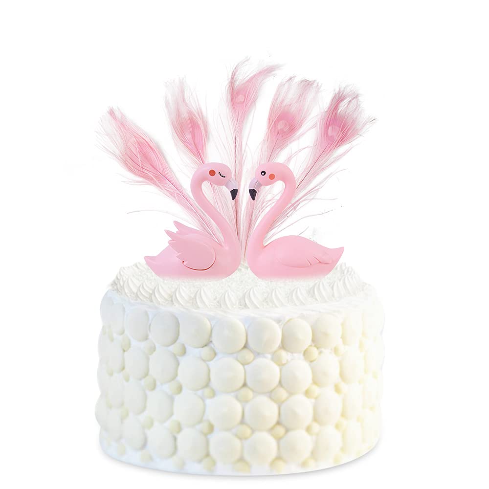 Flamingo Cake Topper Set 7Pcs Happy Birthday Cake Toppers for Cake Decorations Party