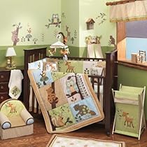 Unique Crib Bedding Lambs & Ivy Enchanted Forest 6 Pc Baby Crib Bedding Set Green