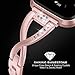 Wearlizer Metal Replacement for Fitbit Versa Bands for Women Rose Gold Silver Black Small Large X Type Design Pink Gold