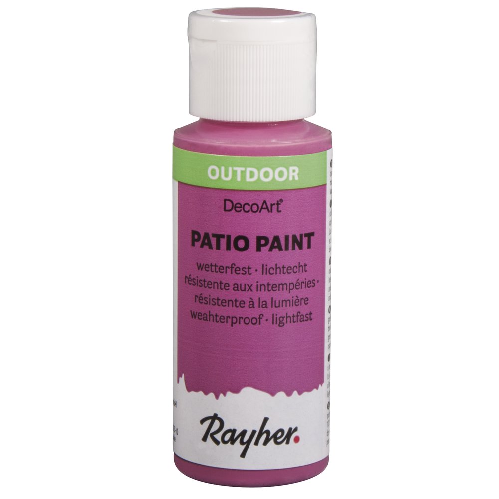 Rayher Pink Patio Paint, Multi-Surface Outdoor Craft Paint, Weatherproof Acrylic Paint for Indoor and Outdoor Use, hot-pink, 59ml, 38610267