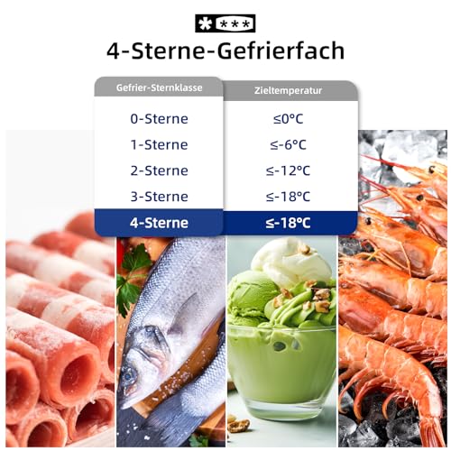 CHIQ Kühlschrank mit Gefrierfach No Frost | 356 L | 200 cm H, 60 cm B, 63 cm T| Smart Kontrol, Eco Mode, Leise 35 dB | 4-Sterne-Gefrieren, Schnellkühlung, LED-Touch-Display | FBM351NEI42 10