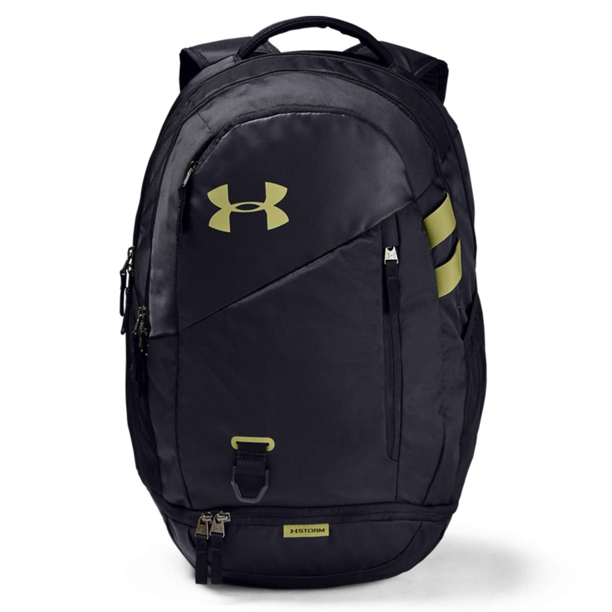 Under Armour UA Hustle 4.0 Backpack, Water Resistant Backpack, Waterproof Laptop Backpack Unisex, Black (Black/Hushed Green/Black (005)), one size