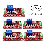 1PC/5PCS DC 12V FRM01 Multifunction Automation Delay Relay,Cool Ring 18 Functions PLC Cycle Timer Module Delay Time Switch Self-lock Relay Cycle (5)