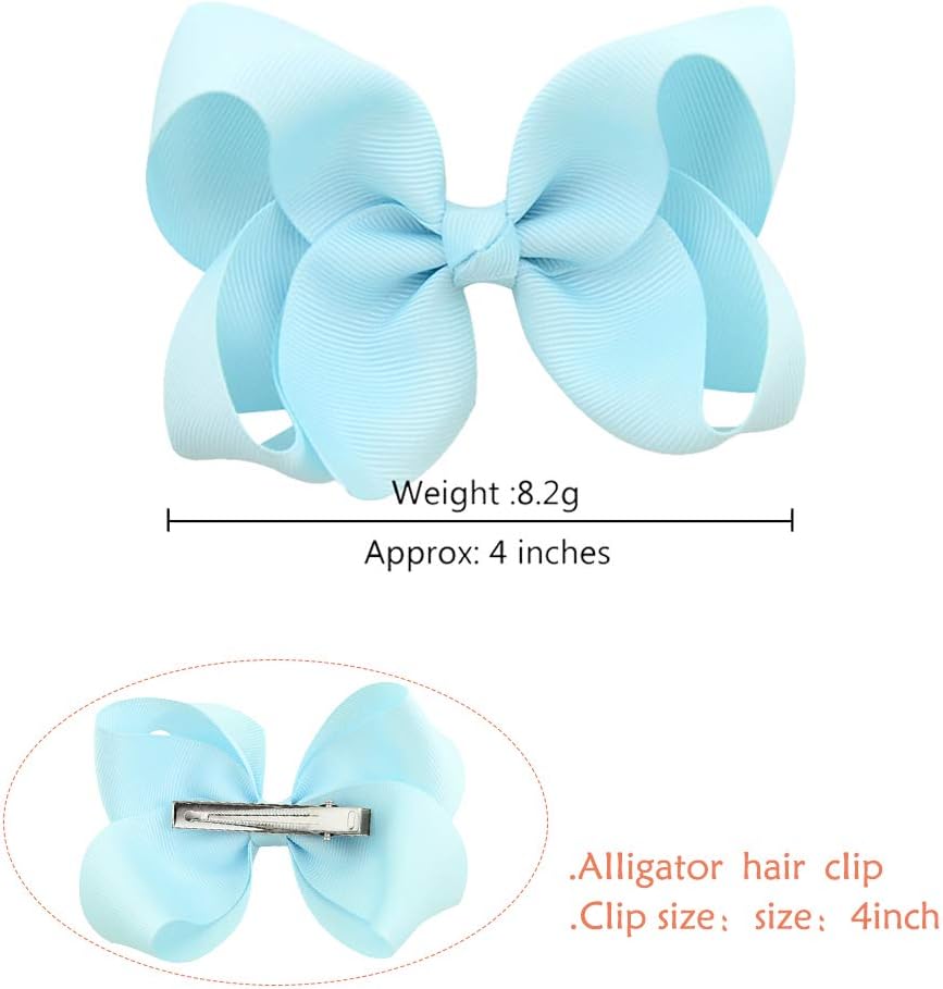 YHXX YLEN 4.3Inches Hair Clip Grosgrain Ribbon Pinwheel Hair Bow Alligator Clips Barrettes for Baby Large, 4.3Inches 20 PCS Mix - Image 4