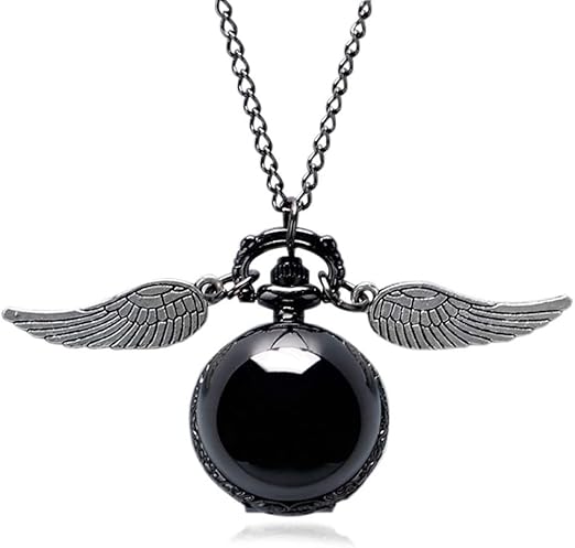 Regali Di Natale Harry Potter.Harry Potter Boccino Nero Orologio Da Tasca Uomo Regali Di Natale Nero Rerto Ball Shape Collana Orologio Da Tasca Con Ali Regalo Per Uomini Amazon It Orologi