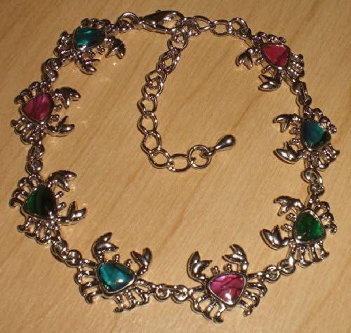 Genuine Paua Sea Shell Crab Anklet - Multi Colored
