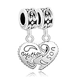 Sterling Silver Heart Mom Mother & Son Family Charm Dangle Beads Fit Pandora Jewelry Charms Bracelet