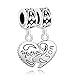 CharmsStory Sterling Silver Heart Mom Mother & Son Family Charm Dangle Beads Charms For Bracelets