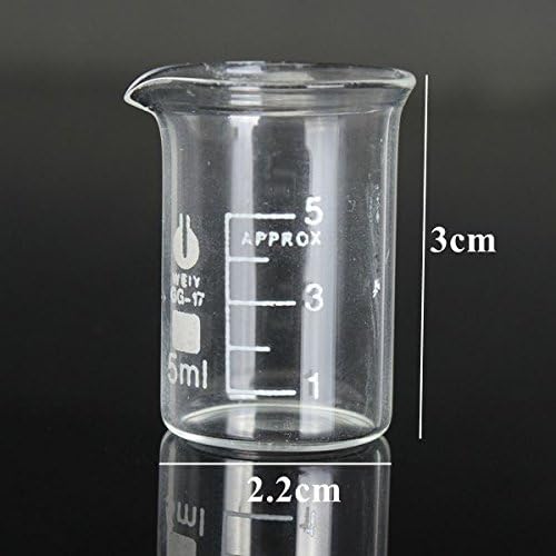 ( 3 OF Pack ) 5mL Graduated Borosilicate Glass Beaker Volumetric Glassware For Laboratory