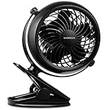 SUNPOLLO Clip on Fan and Desktop Fan 2 in 1, Battery Operated Fan for Baby Stroller, Home and Car USB or Battery Powered [4 AA Batteries Required, (not included)]