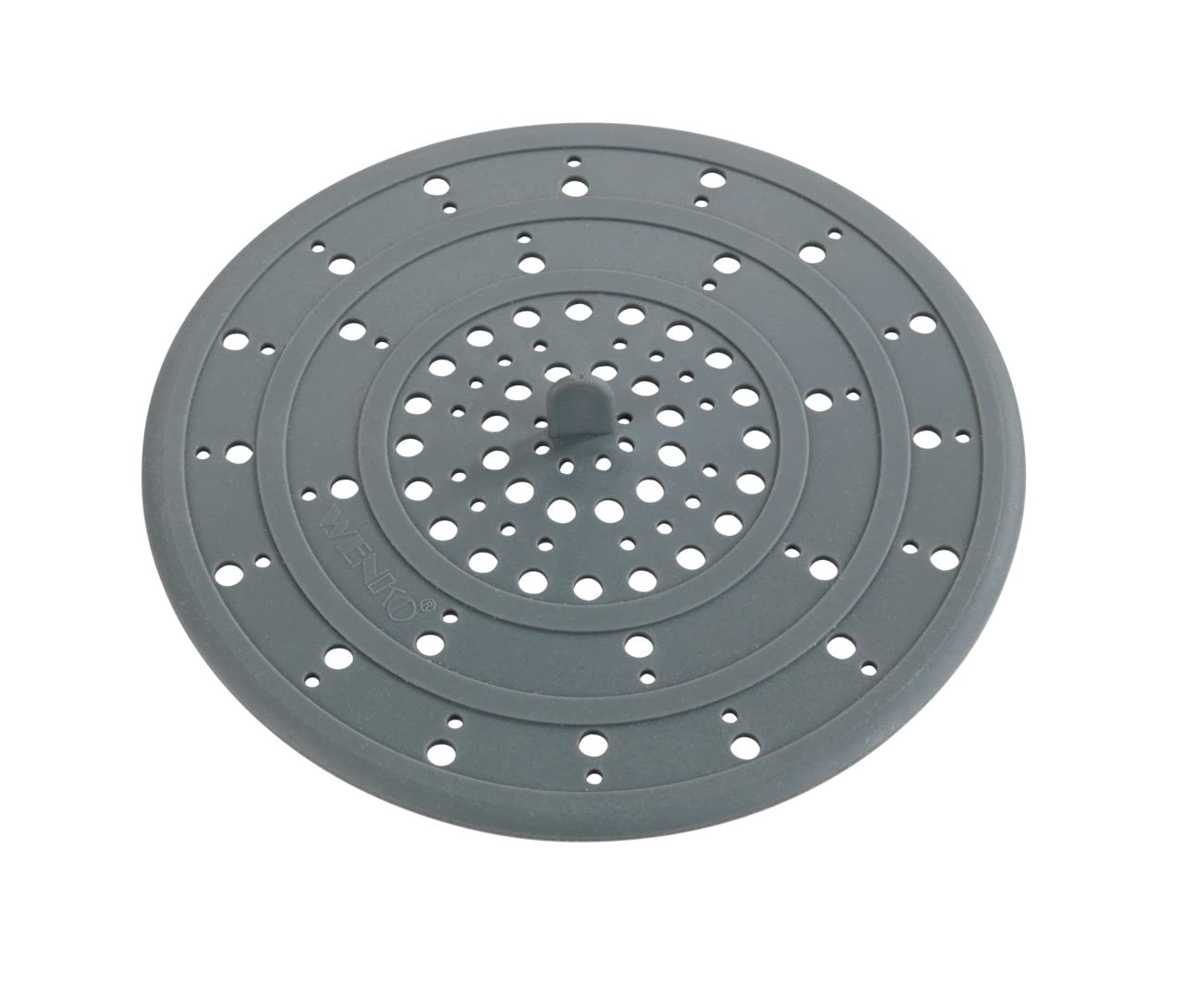 WENKO Drain Strainer, Silicone, Gray, 0.3 x 12 x 12 cm