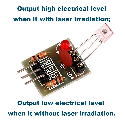 Icstation 5V Laser Recevier Sensor Module Relay Switch for Arduino (Pack of 5)