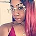 JOJO'S SECRET Oversized Square Sunglasses Metal Frame Flat Top Sunglasses JS009 (Gold/Transparent Red+Gold/Pink, 2.48)