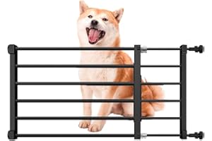 STONEGLOW Short Dog Gate Expandable Dog Gate 22"-39.37" to Step Over,Pressure Mount Small Pet Gate,Low Pet Gate-Adjustable,Puppy Gate Indoor for Doorway,Stairs (Black, M(14.17''H))