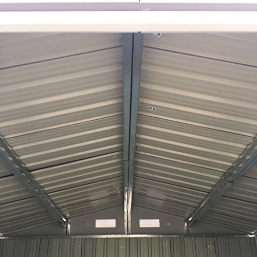 Ainfox 6FT X 8FT Storage Shed, Utility Steel Toolshed Storage Kit for Outdoor Garden Backyard Grey (6'x8' Storage Shed) - Thumbnail 5