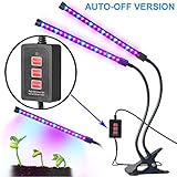 Dual-lamp Grow Light Aotson 36LEDs Adjustable 3 Modes Timer(3H/6H/12H) Dimmable 4 Levels Grow Lamp Lights Bulbs with Flexible 360 Degree Gooseneck for Indoor Plants Hydroponics Greenhouse Gardening