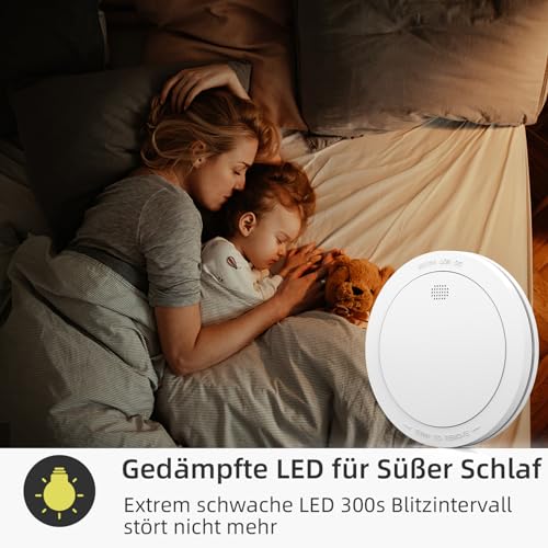 CPVAN Smoke Detector Networked 10 Year Battery with Magnetic Holder, EN14604 Tested Wireless Fire Alarm No Drilling European Standard 85 dB Smoke Alarm Set of 10