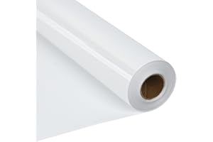 RENLI·TONG RENLITONG White Iron on Vinyl 12Inch by 20ft Roll HTV Heat Transfer Vinyl for T-Shirt HTV Rolls for All Cutter Machine - Easy to Cut & Weed for Heat Transfer Design