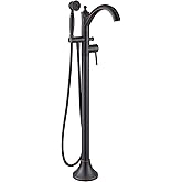 Wintap Freestanding Bathtub Faucet, Classic Free Standing Tub Faucet with Retro Handheld Sprayer High Flow Max 7.04GPM Floor Mounted Tub Fillers Swivel Spout Tub Faucets Oil Rubbed Bronze (WT-9002ORB)