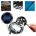 Koval Inc. 8-Rib 9ft. x 9ft. Offset Patio Umbrella Solar String Lights (Cool White)