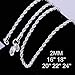 TTVOVO 925 Sterling Silver 1MM/2MM Snake/Box/Twisted Rope/Link Chain - Italian Crafted Necklace - Super Thin & Strong - 16
