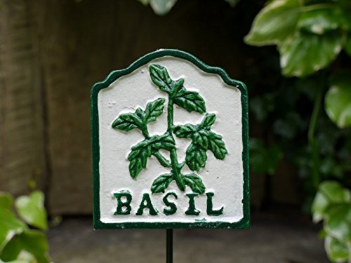 Brown & Ginger Colourful Hand-Painted Garden Herb Signs - Six Herb Styles Available (Basil)