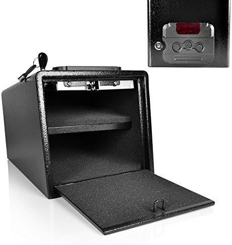 Lectronify Electronic Firearm Gun Safe - Pistol Security Box with Mechanical Override, Includes Keys - (L x W x H): 9.1’’ x 12.1’’ x 8.7’’ - Steel Thickness: 2mm Door, 2mm Body