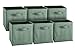 Best at a Glance Fabric Foldable Storage Cubes, Collapsible Square Organizing Bins, Folding Nursery Drawer Basket Cubicles, Cloth/Toy cube cubby Woven containers, 2 Handles, 6 pack (Earthy Teal)