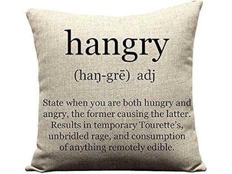 Hangry Definition Hangry Throw Pillow Case Decor Cushion Covers